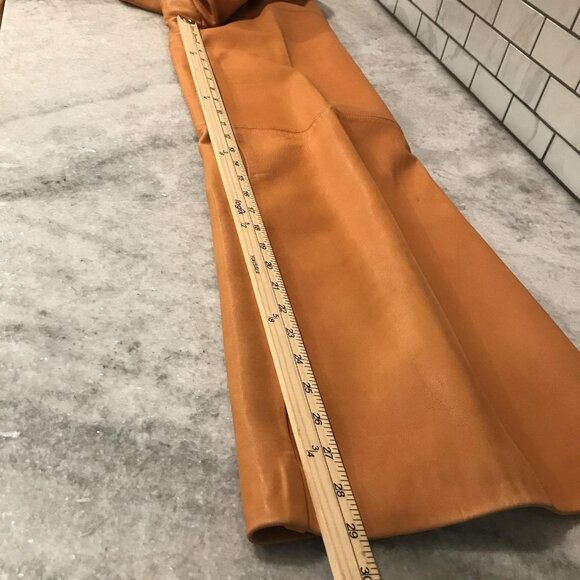 Karen Stilon Pants Womens 5/6 Tan Leather 90s Vintage Western Cowgirl Rodeo - Picture 10 of 12